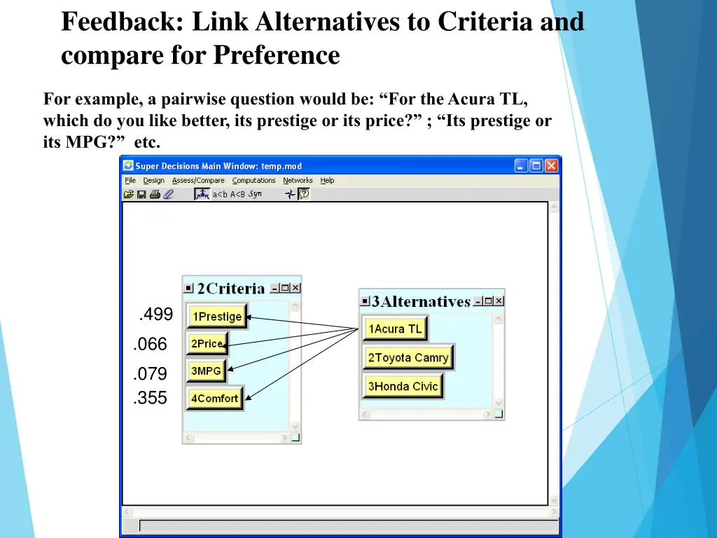 feedback link alternatives to criteria