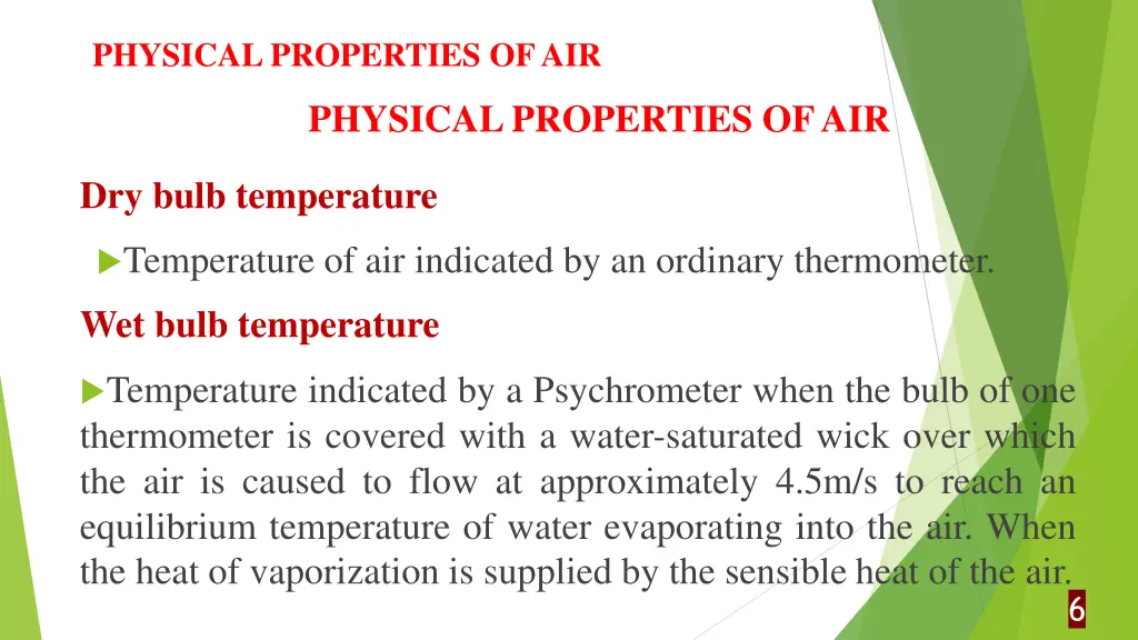 physical properties of air