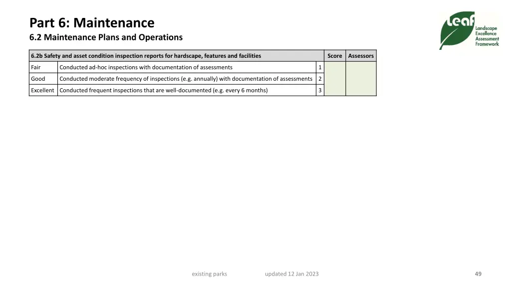 part 6 maintenance 6 2 maintenance plans 1