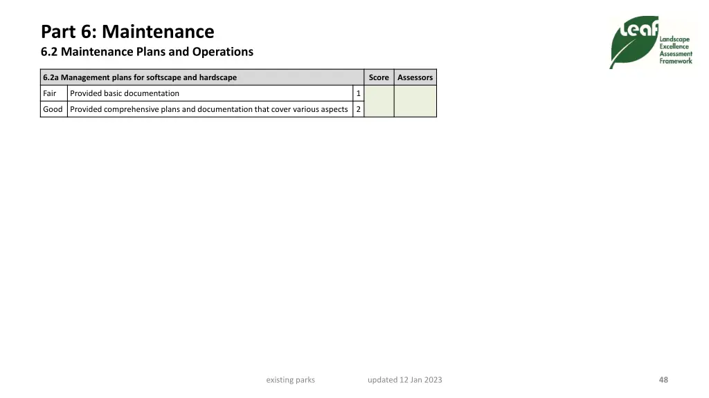 part 6 maintenance 6 2 maintenance plans