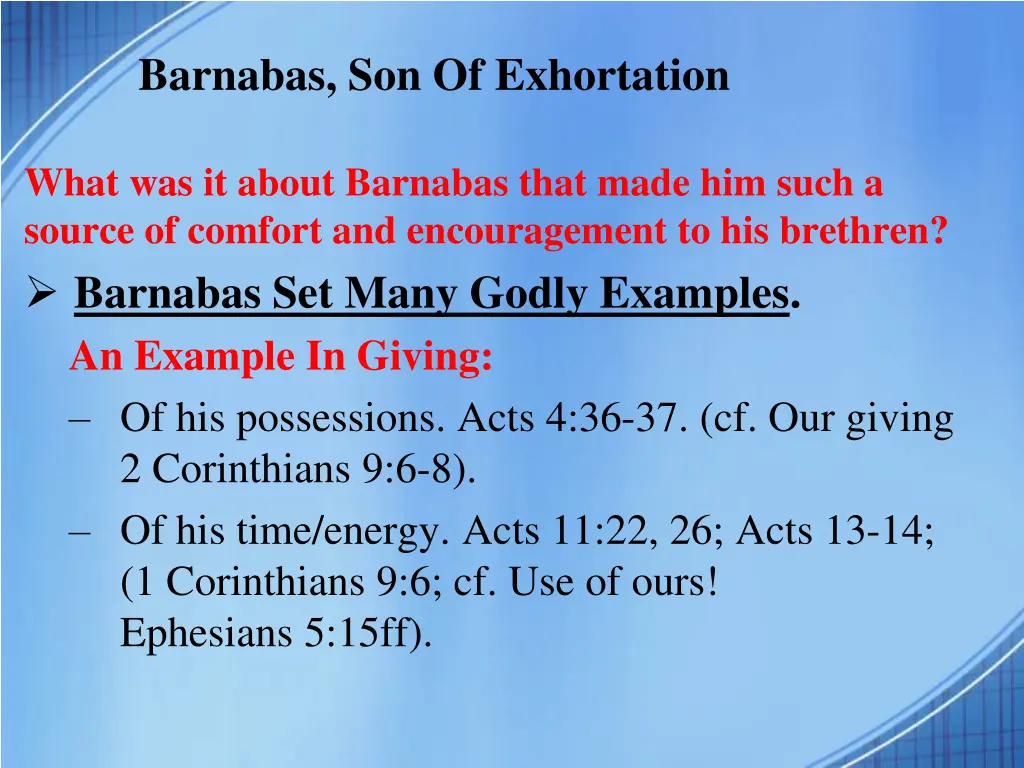 barnabas son of exhortation 4