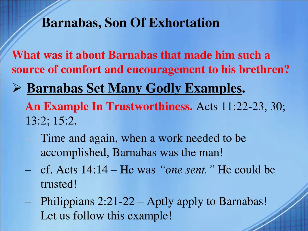 barnabas son of exhortation 5