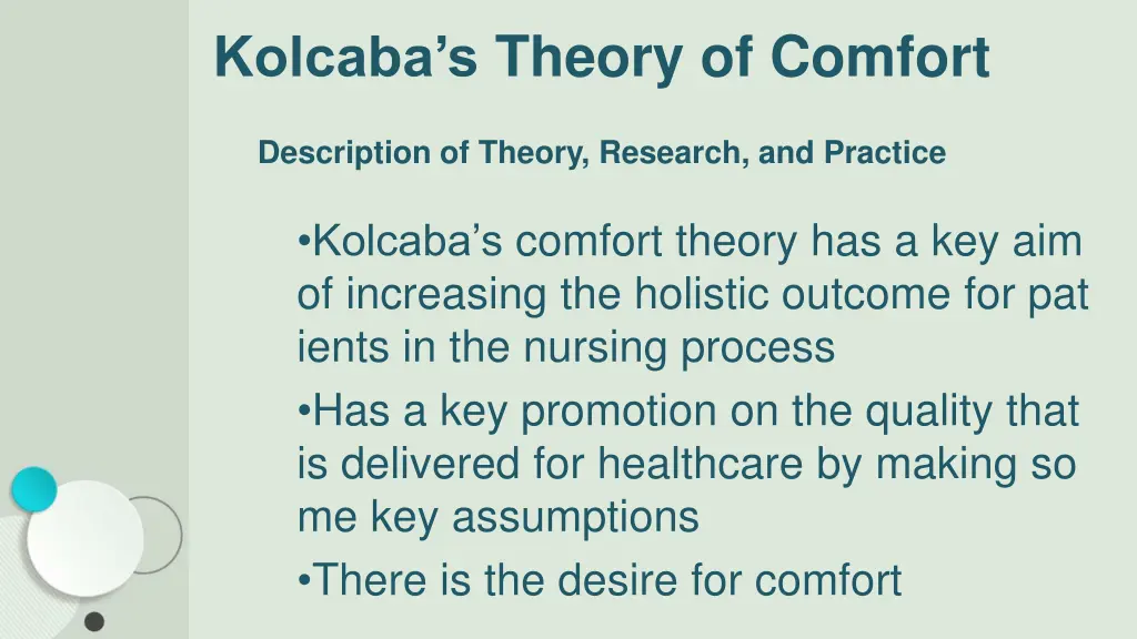 kolcaba s theory of comfort 2