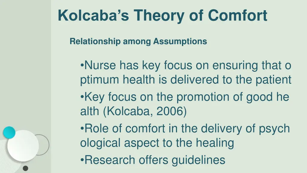 kolcaba s theory of comfort 4