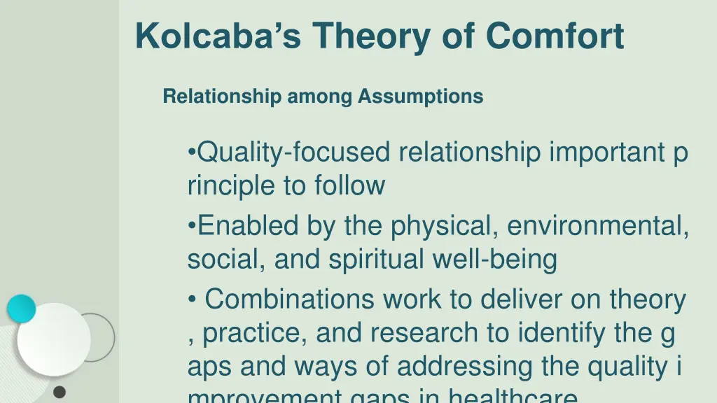 kolcaba s theory of comfort 5