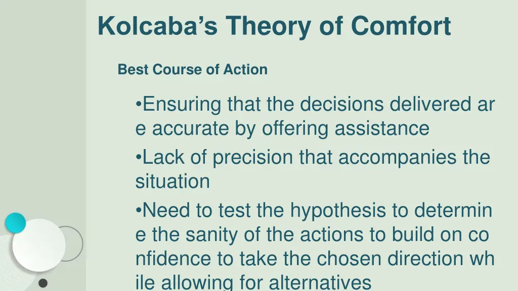 kolcaba s theory of comfort 9