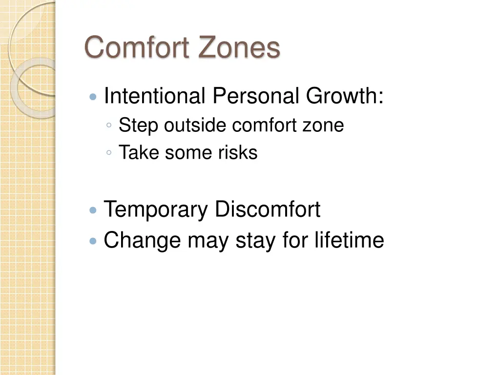 comfort zones 1