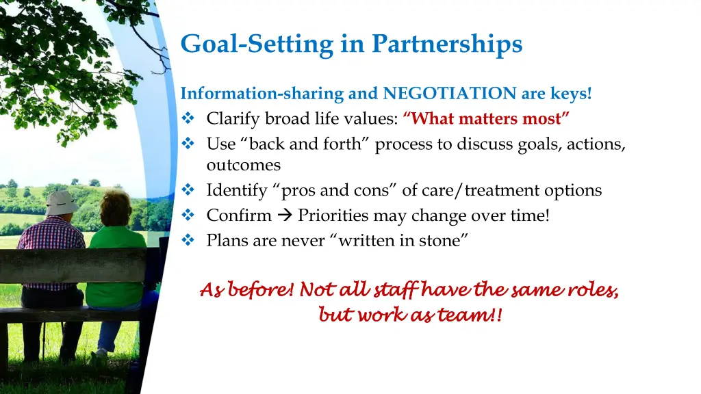 goal setting in partnerships