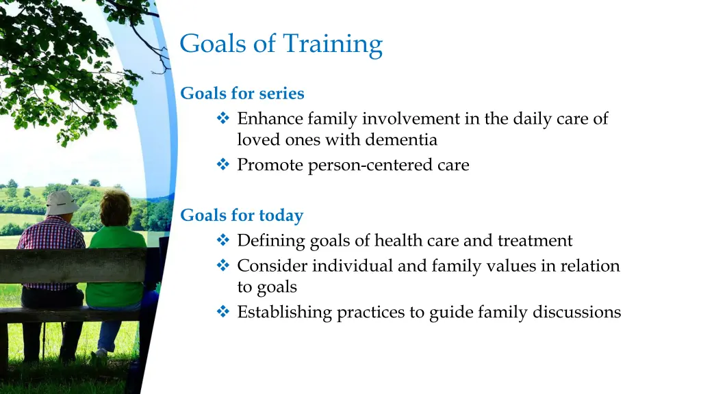 goals of training