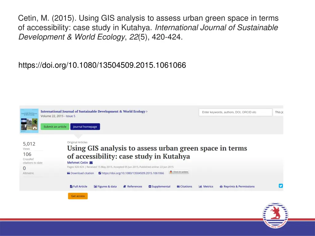 cetin m 2015 using gis analysis to assess urban