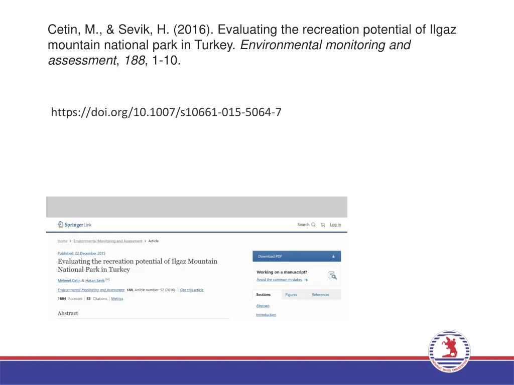 cetin m sevik h 2016 evaluating the recreation