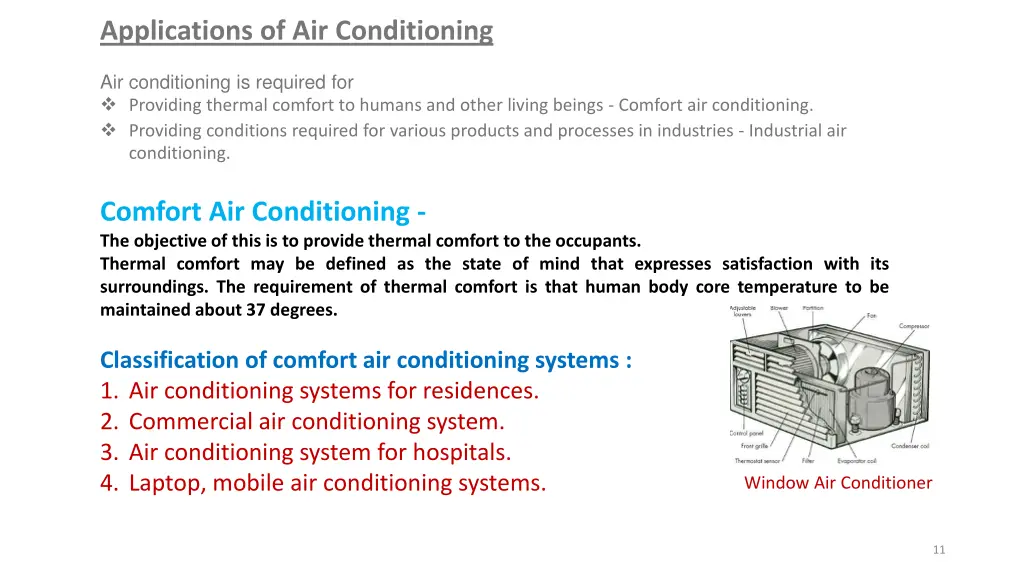 applications of air conditioning