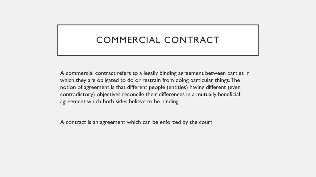 commercial contract