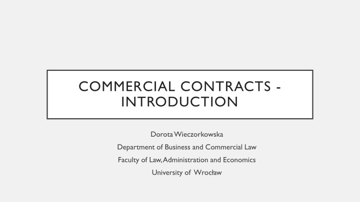 commercial contracts introduction