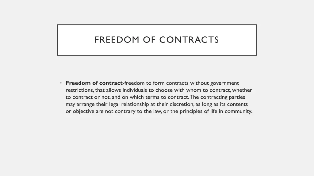 freedom of contracts