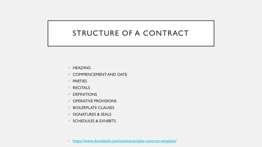 structure of a contract