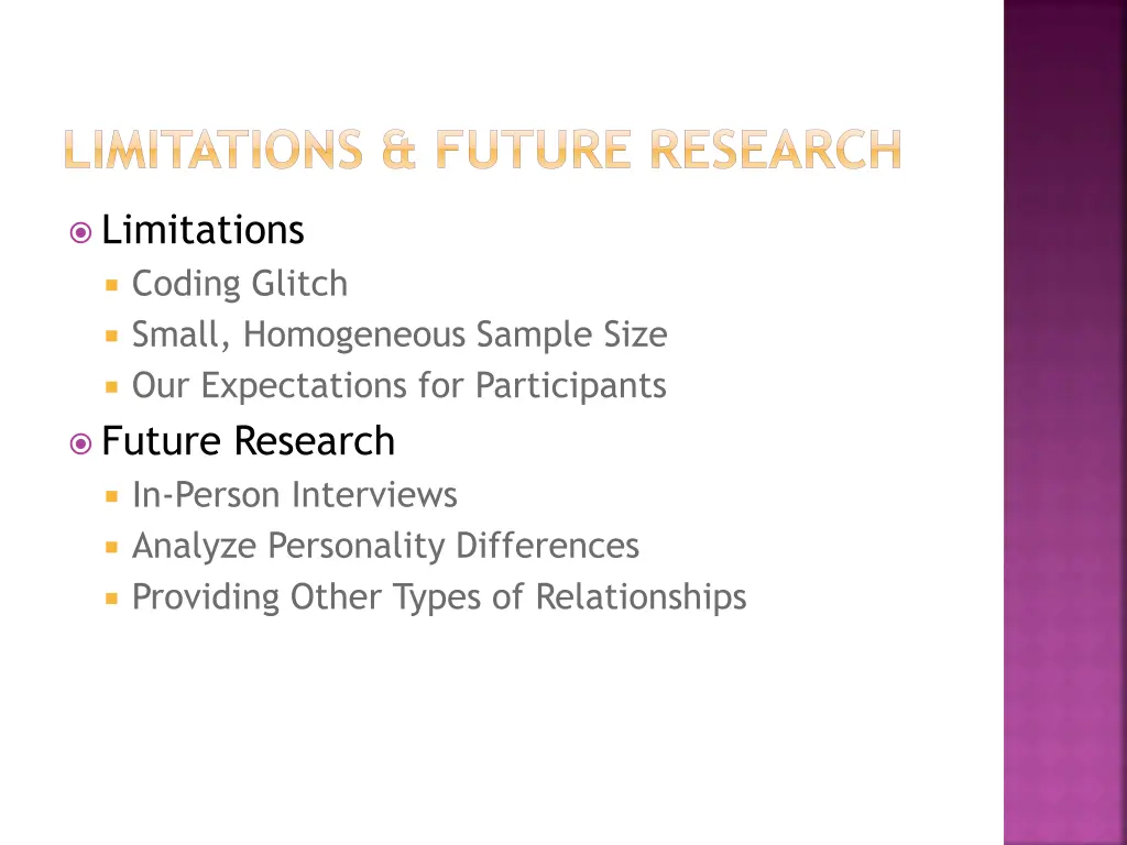 limitations future research