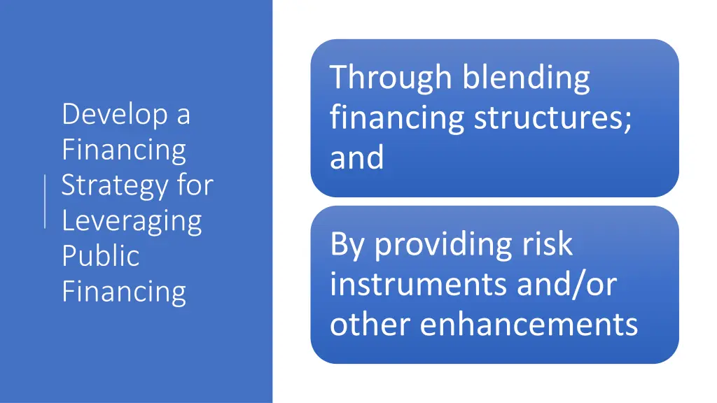 through blending financing structures and