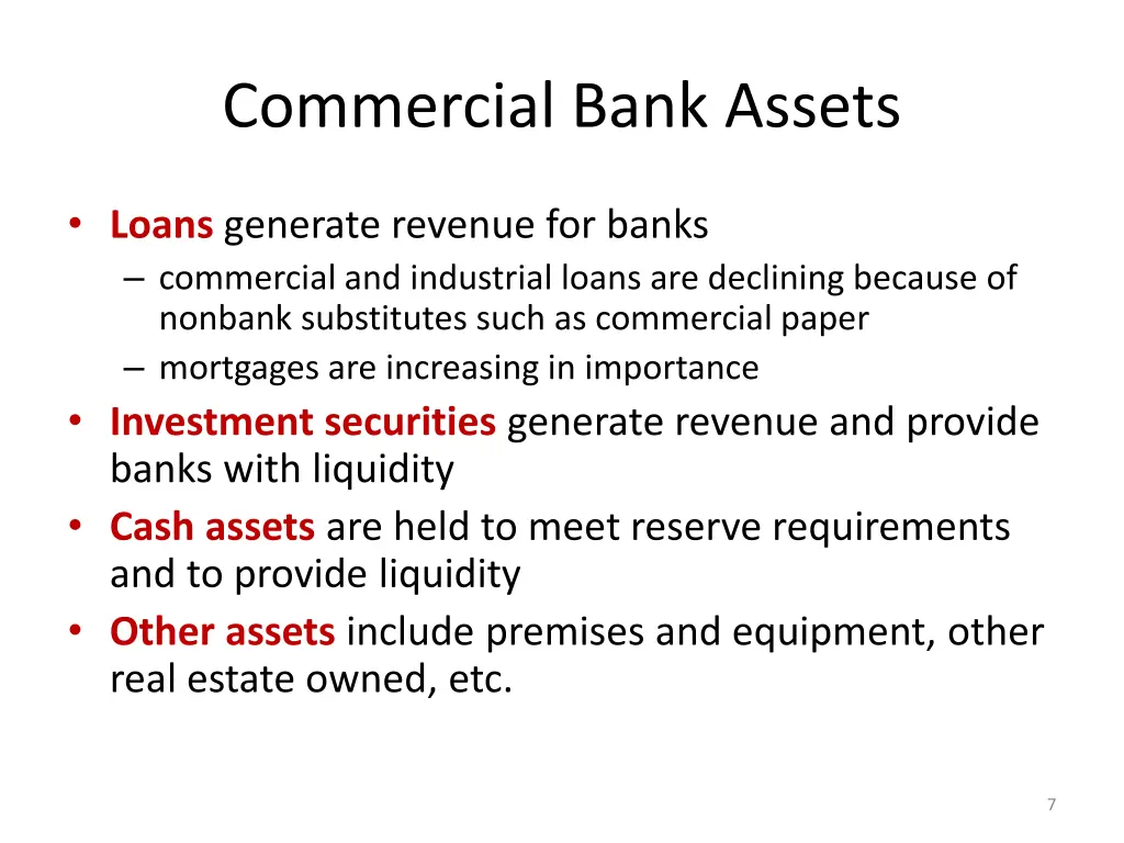 commercial bank assets