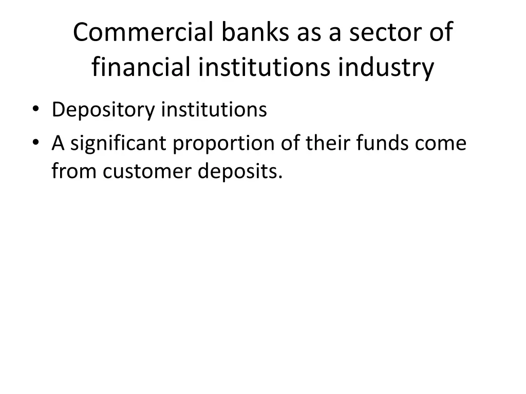 commercial banks as a sector of financial