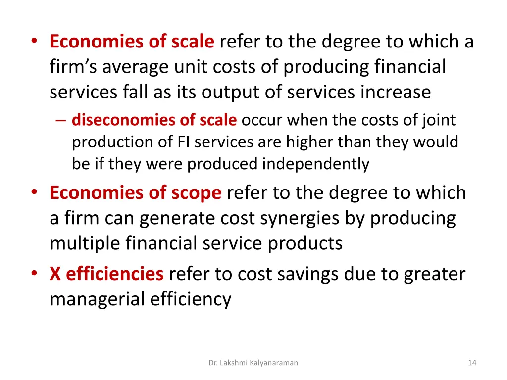 economies of scale refer to the degree to which