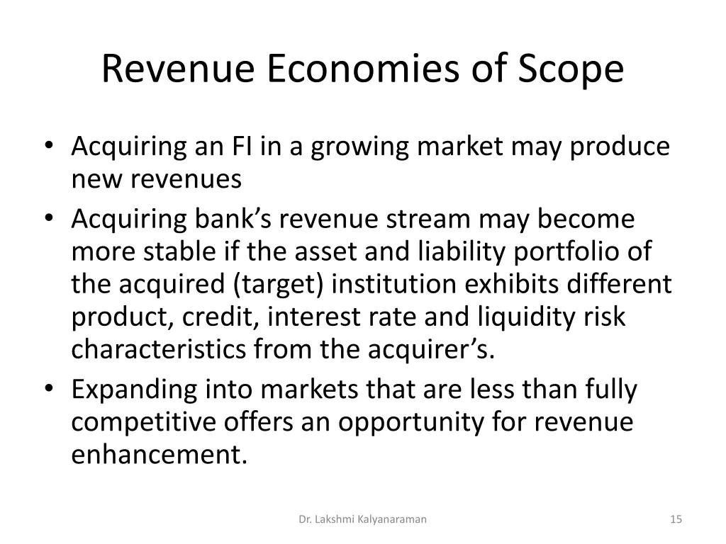 revenue economies of scope