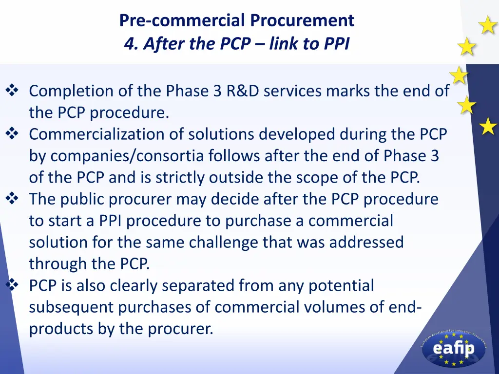 pre commercial procurement 4 after the pcp link