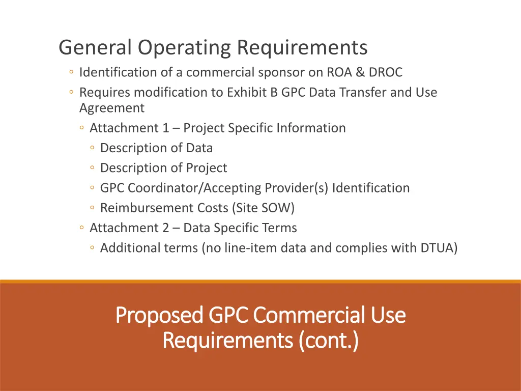 general operating requirements identification