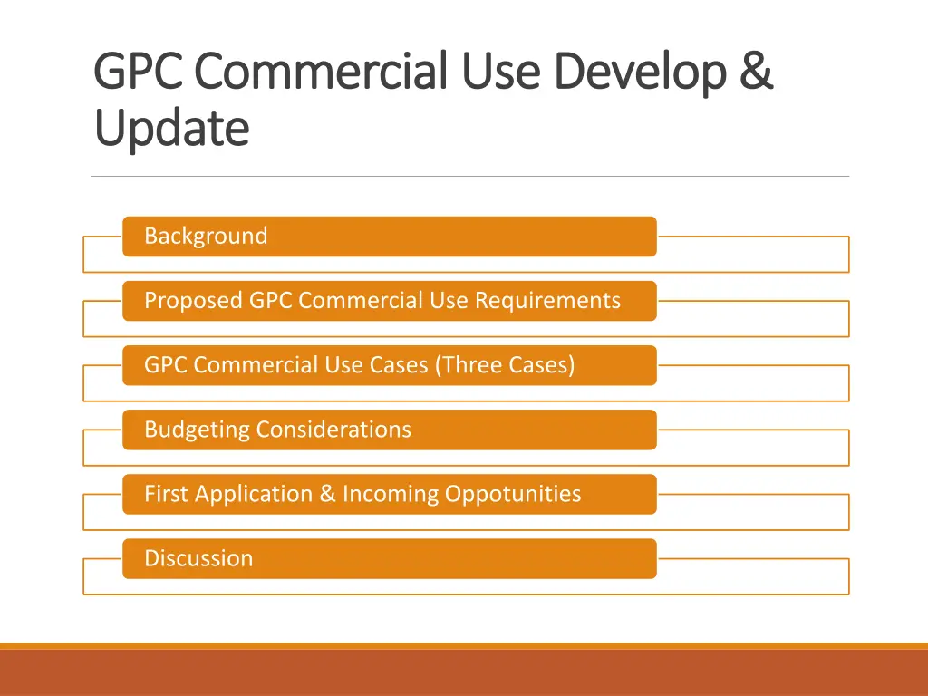 gpc commercial use develop gpc commercial