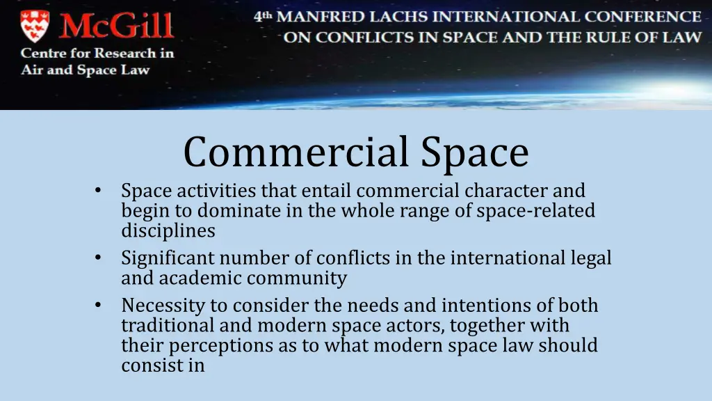 commercial space space activities that entail