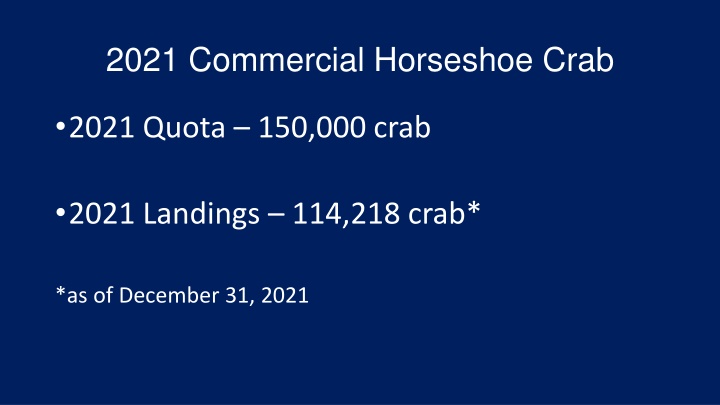 2021 commercial horseshoe crab