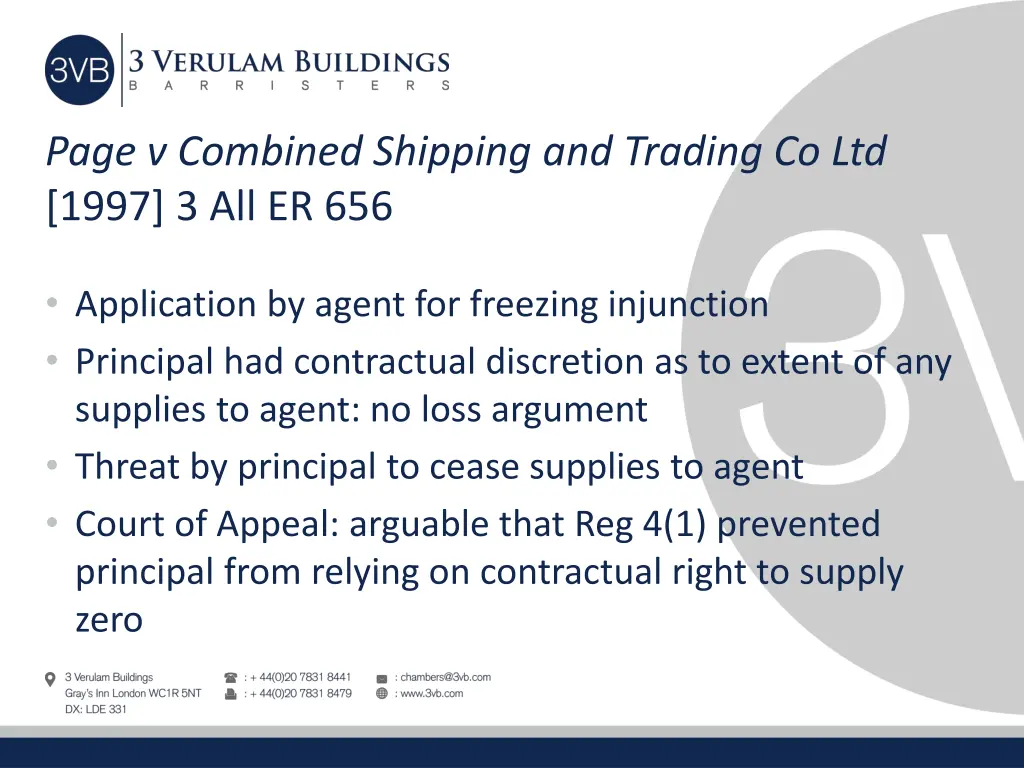 page v combined shipping and trading co ltd 1997