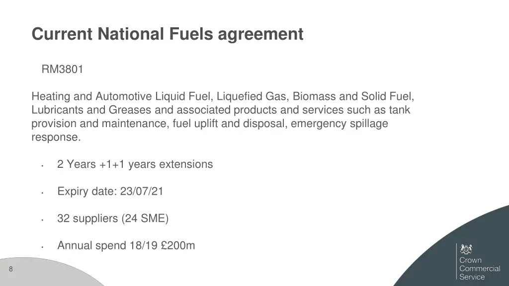 current national fuels agreement