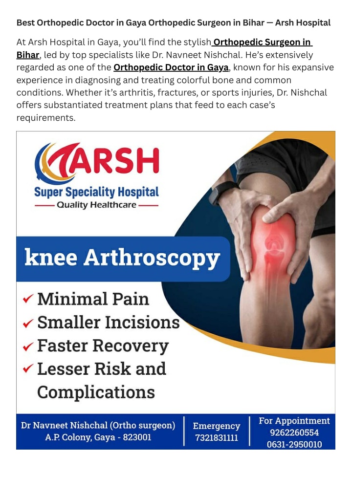 best orthopedic doctor in gaya orthopedic surgeon