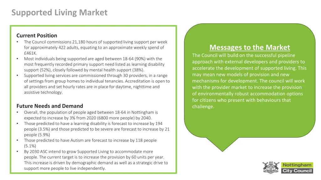 supported living market