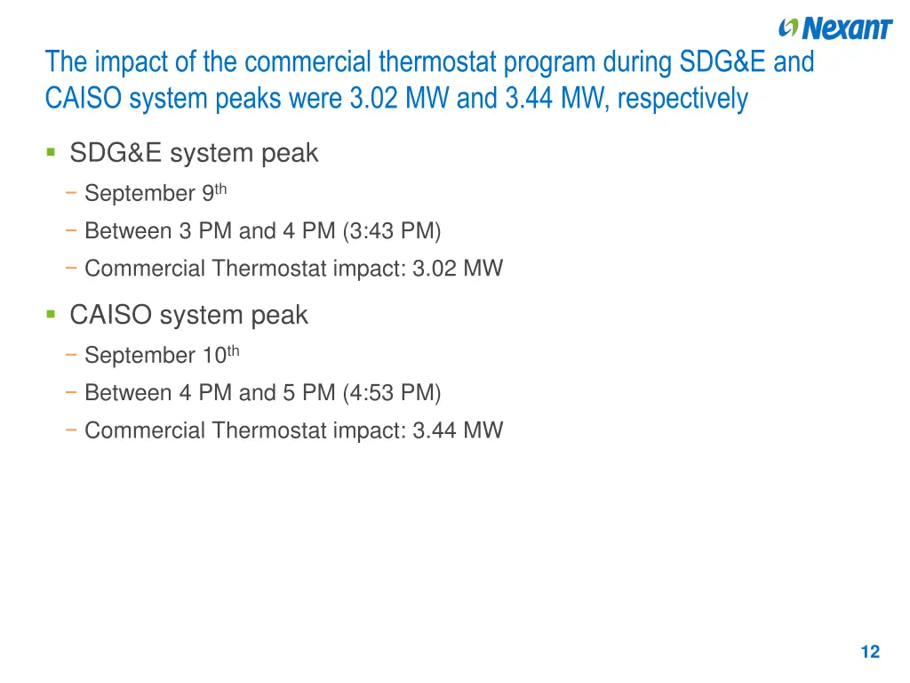 the impact of the commercial thermostat program