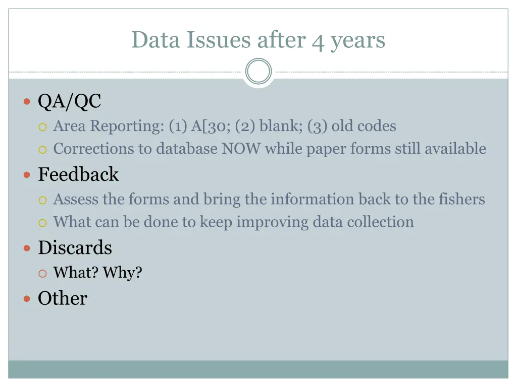 data issues after 4 years