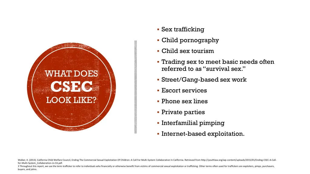 sex trafficking