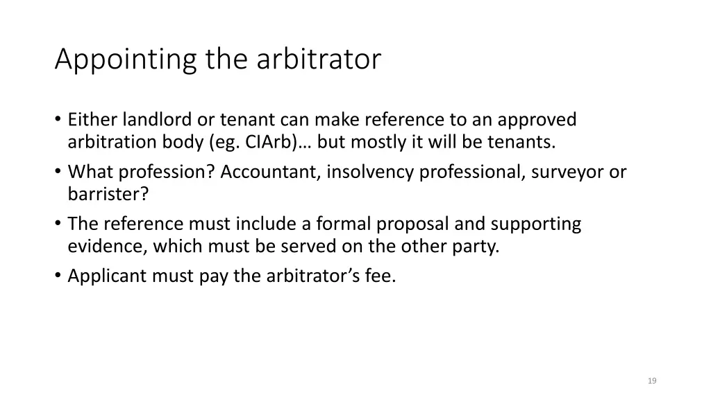 appointing the arbitrator