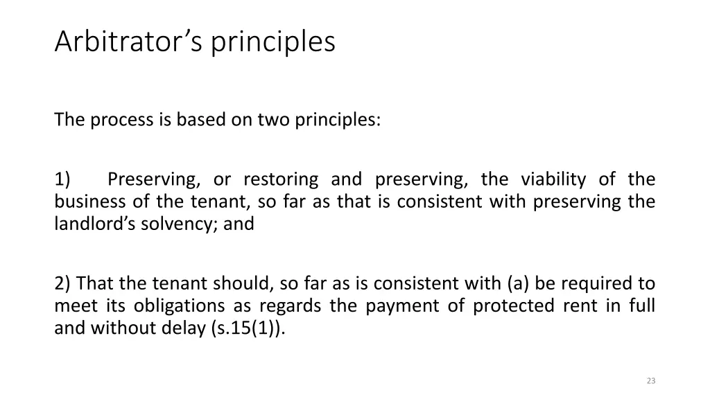 arbitrator s principles