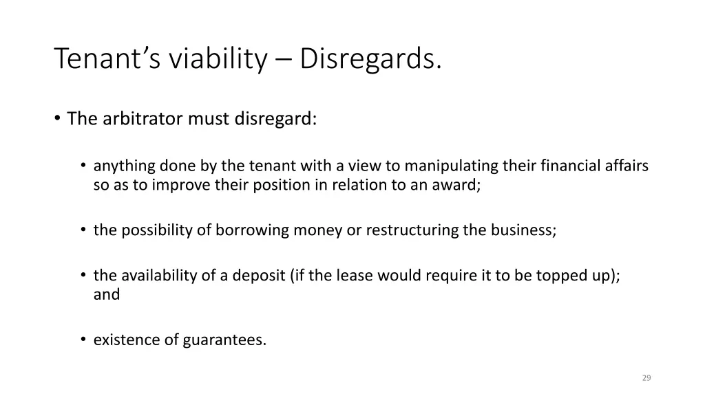 tenant s viability disregards