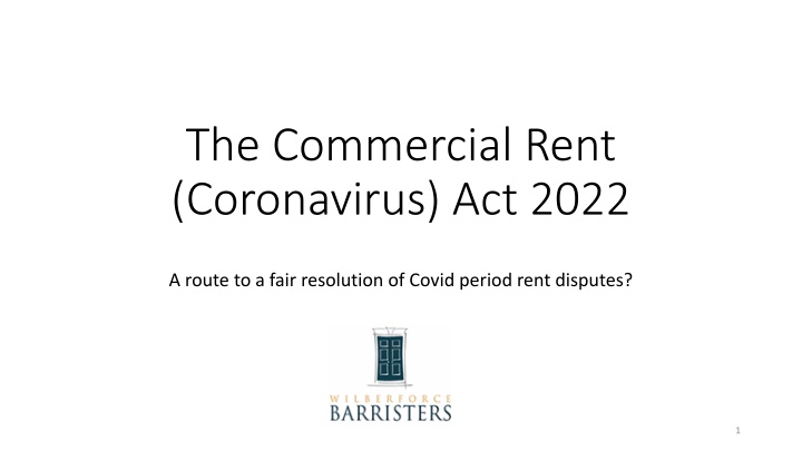 the commercial rent coronavirus act 2022