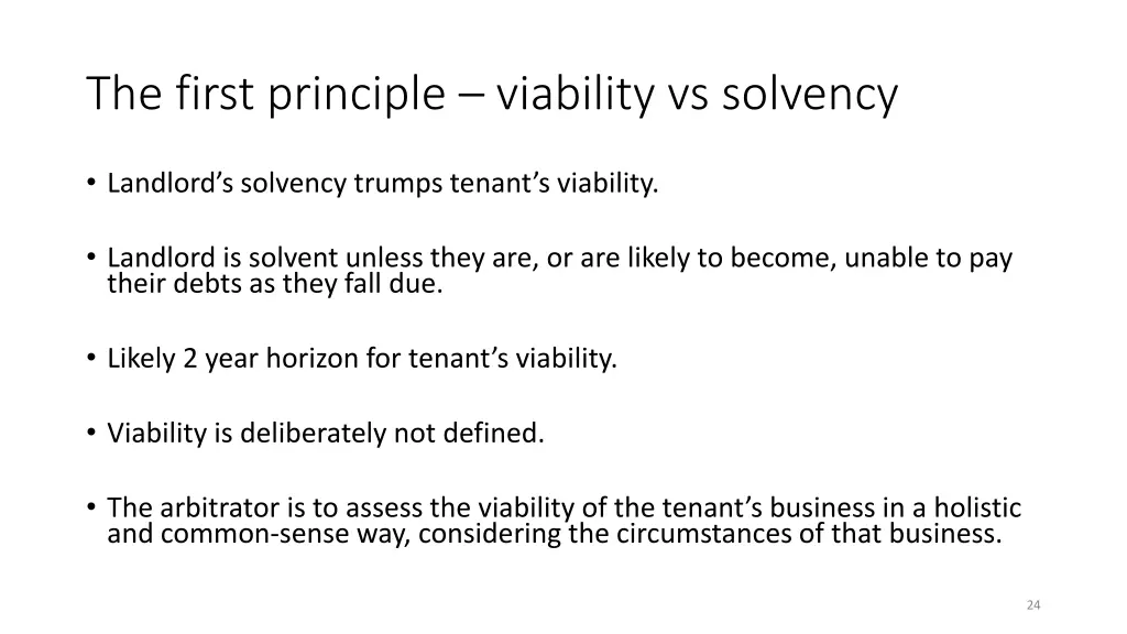 the first principle viability vs solvency