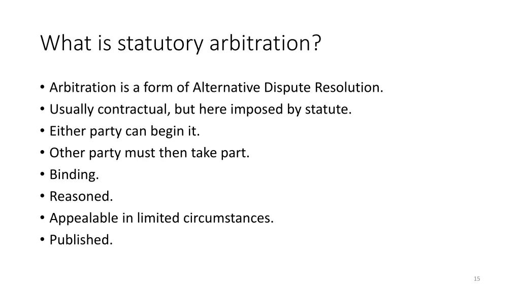 what is statutory arbitration