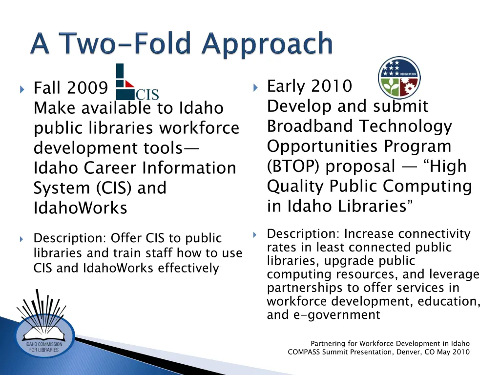 early 2010 develop and submit broadband