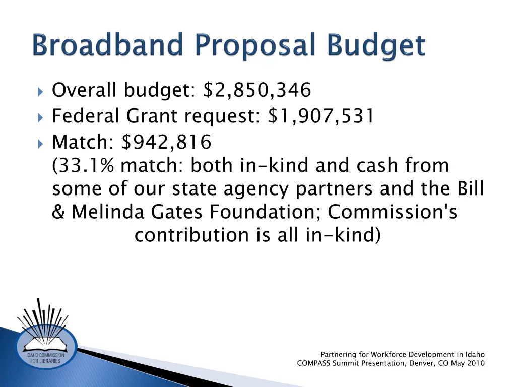 overall budget 2 850 346 federal grant request