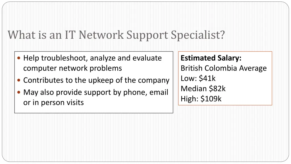 what is an it network support specialist