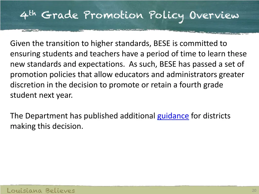 4 th grade promotion policy overview