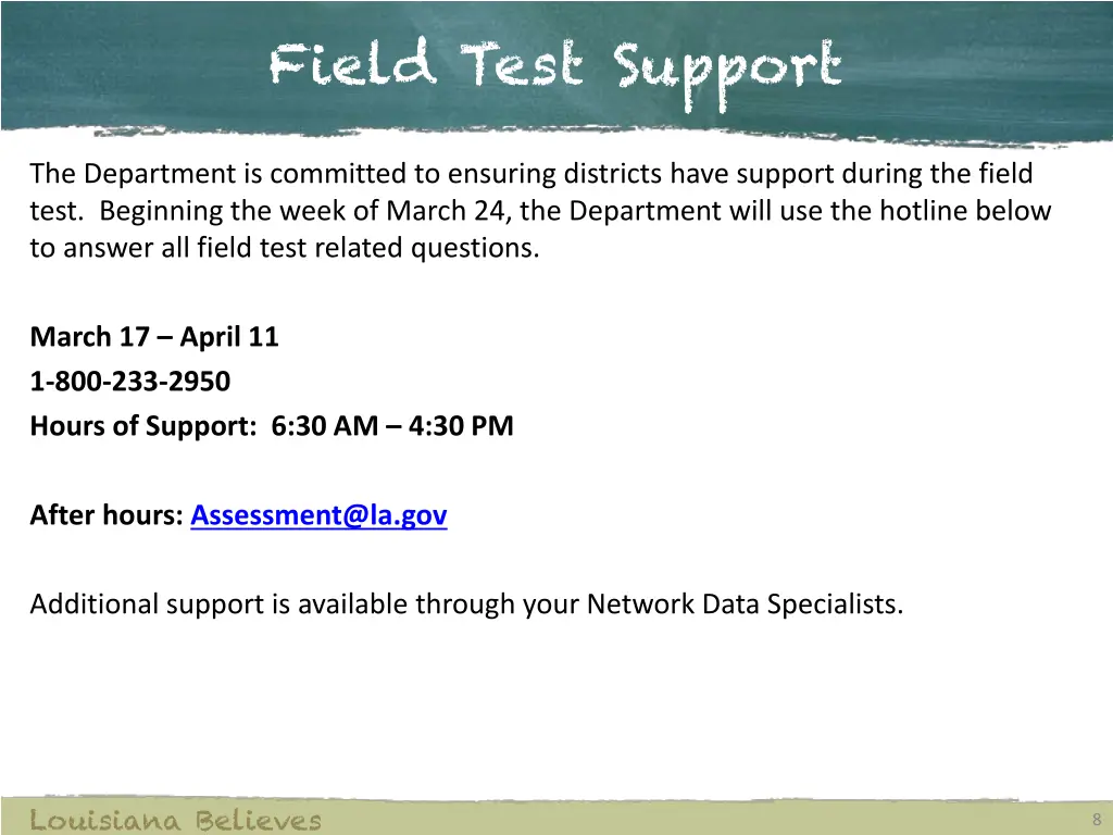 field test support