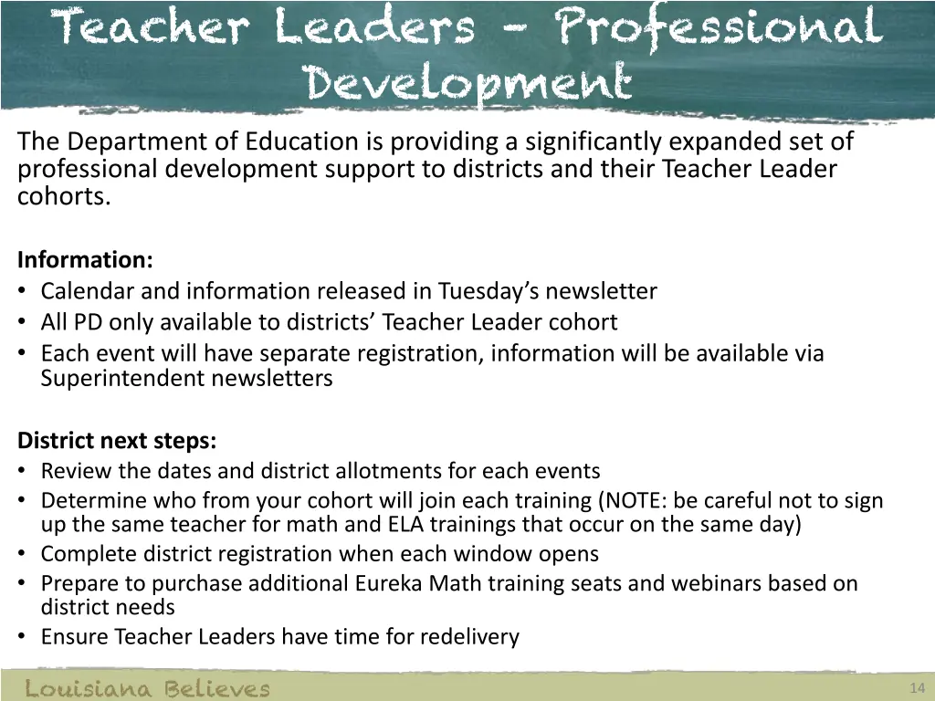 teacher leaders professional development